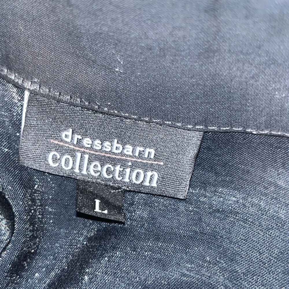Dressbarn Vintage Metallic Gray Button Up Shirt - Picture 2 of 4